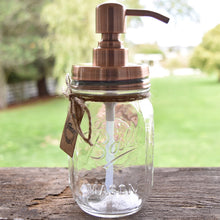 Brushed Copper - Stainless Steel, Mason Jar Soap or Lotion Dispenser with Iconic Vintage 16 Ounce Ball Jar