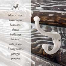Set of 4 Powder Coated - White, Non-Rusting, Cast Iron, Wall Mounted Hooks, Vintage Inspired | Perfect for Hanging Coats, Bags, Hats, Towels, etc | Screws Included | by My Fancy Farmhouse (White)