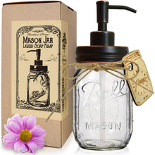 Stainless Steel Mason Jar Soap Pump/Lotion Dispenser - Includes Iconic, Vintage Smooth “Ball” (Regular Mouth) 16 oz Glass Mason Jar (16 Ounce, Oil Rubbed Bronze Pump)
