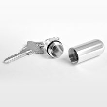 Premium Aluminum Pill Fob - Box / Case Keychain with Airtight and Moisture Free Aluminum Chamber for Pills, Medication, Supplements, or Vitamins by Premium Home Quality (2 inches x 1/2 inch, Silver)