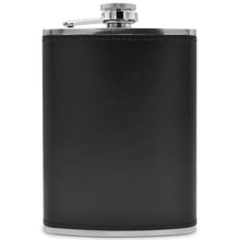 Black Soft Touch Leather Wrap Outdoor Adventure Flask 304 Stainless Steel - Leak Proof - Liquor Hip Flask - Includes Bonus Funnel (8 ounce capacity)